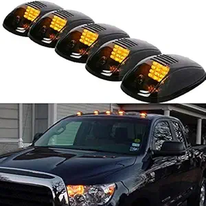 AUTO SNAP 5pcs Car Cab Roof Marker Lights For Truck SUV DC 12V 9-LED Black Smoked Lens Clearance Marker LED Roof Lamps Doom Lights