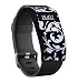 Produktbild Greatfine Hülle für fitbit Charge / fitbit HR Charge Silikon Schutzhülle Case Cover Stoßstange-Abdeckung mit Stoßdämpfung Stoßstange (Black Flower)