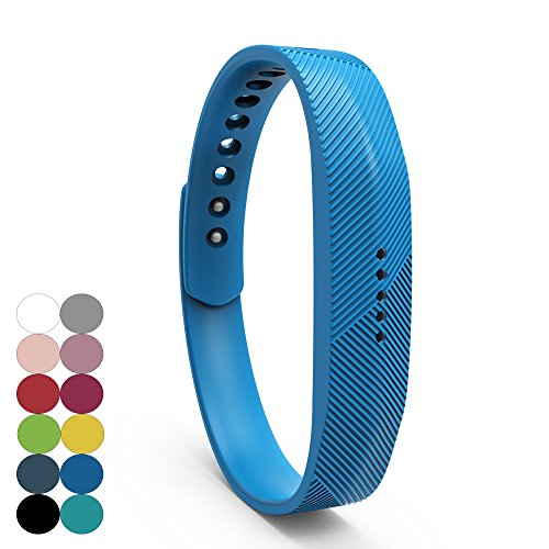 iFeeker Reemplazo Muñequera Suave Corchete de Metal de Silicona Correa para la muñeca Reloj Estuche para 2016 Fitbit Flex 2 Fitness Activity Tracker (tamaño pequeño o Grande Disponible)