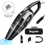▲5000PA Fuerte Succion Ciclonica - El motor de la turbina de 120W del vacío del coche de Bagotte hace su succión puede ser hasta 5000PA fuertes! Mascotas de pelo, líquidos, objetos pesados y basura de otros pueden ser fácilmente limpiar fuera de sus vehículos