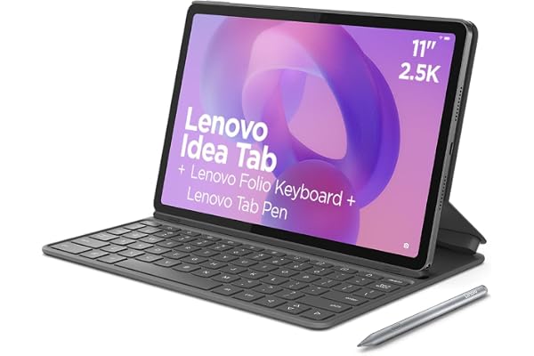 Lenovo Idea Tab – Tablet 11" 2.5K (MediaTek Dimensity 6300, 8 GB RAM, 256 GB UFS, 90 Hz, 4 Altavoces, Wi-Fi 5, Bluetooth 5.2, Android 15) Color Gris – Incluye Teclado Folio + Tab Pen