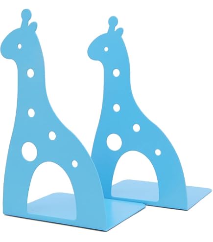 Serre-Livres Enfant Éléphant Mignon – Paire De Supports Livre En Métal Bleu Clair 19x12cm, Décoration Adorable Pour Chambre Bébé Et Bureau Enfant