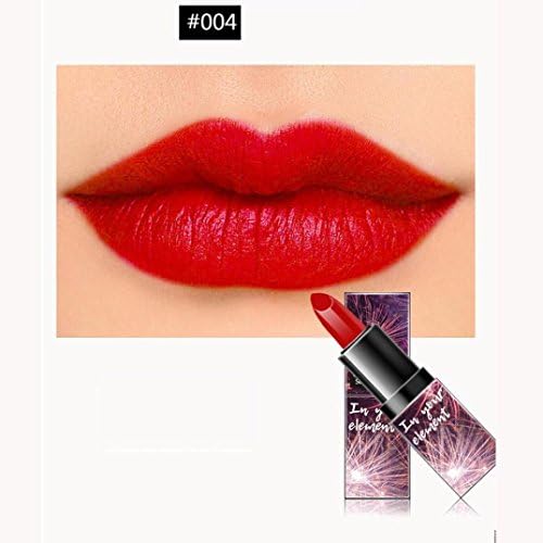 Hukz 10 Colors Matte Lipstick Kiss Proof Waterproof Long Lasting Lip Moisturizing Non-stick Cup Unbleached Lipgloss (D)