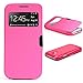 Produktbild Urcover® View Case Handy Schutz-Hülle | Samsung Galaxy S4 Mini | Hart Kunststoff Pink | Elegant Wallet Cover Sicht-Fenster | leichte Schale dünne Tasche