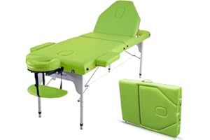 QUIRUMED Camilla de Masaje Plegable de Aluminio Elite, 186 x 66 cm, Color Verde, Mesa de Masaje, Polipiel, Acolchado Alta Densidad, Ligera, Regulable en Altura