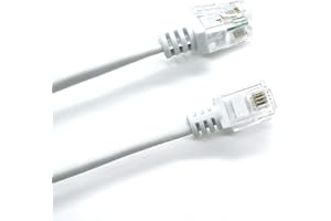 ASNQ ADSL Cable - 10m High Speed Broadband Internet Cable with RJ11 Connector for Landline Telephone Router Modem and Phone Socket or Microfilter - White