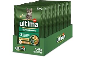Ultima Tratto urinario Pollo - Crocchette per gatti - Confezione da 8 x 800g - Totale 6,4kg