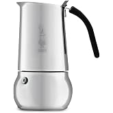 Bialetti Kitty Stainless Steel Coffee Maker, 10 Cups, Silver