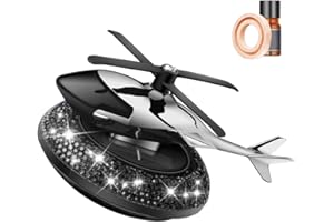 LSGGTIM Solar Flugzeug Auto Lufterfrischer, Rotierende Helikopter Flugzeug Parfüm Aromatherapie Diffusor Ornament Hubschrauber Armaturenbrett Innenraum Auto Haus Büro Schreibtisch Deko, 10.5cmx10.5cm