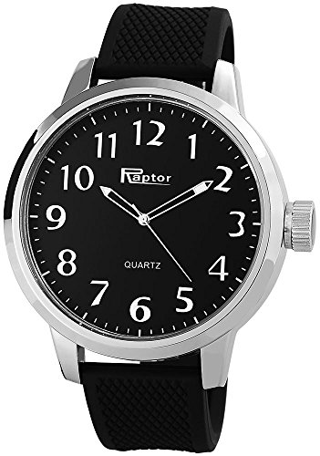 Raptor Analog Herrenuhr, Silikon,  55 mm, Silber Schwarz - 297821000019 Raptor Analog Herrenuhr, Silikon,  55 mm, Silber Schwarz - 297821000019