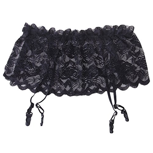 Preisvergleich Produktbild Spitze Strapsgürtel Verstellbare Strumpfhalter Strumpfband Rock Schwarz