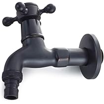 Garten Wasserhahn 1/2 Zoll Edelstahl - Frostsicherer Außenhahn Schwarz