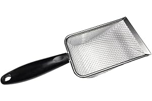 MORAIN Edelstahl Reptilien Sand Substratschaufel Schaufel Sieb Netz Metall Reptilienstreu Reiniger Schaufel Für Sandstreu Reptilien Sandschaufel Reptilien Sandschaufel