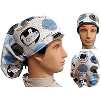 Surgical caps, Haube, kappe, Medizinische, küche, Für lange Haare. Blaues Hunde. Mit Ihrem Namen auf freie Optionen.