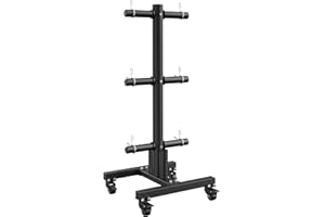 JX FITNESS Olympic Weight Plate Rack Tree Bumper Plate Holder für Zwei-Zoll-und Ein-Zoll-Platten und Langhantel Lagerung mit Transport-Räder und Locking Casters