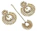Muchmore Gold Plated Dangle & Drop Earrings With Mangtikka For Women RS.699.00