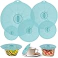 ANDYKEN Silicone Lids for Food Storage - Silicone Bowl Covers BPA Free Silicone Suction Lids Silicone Microwave Cover Silicone Pot Covers for Cups Pots Pans Oven Fridge