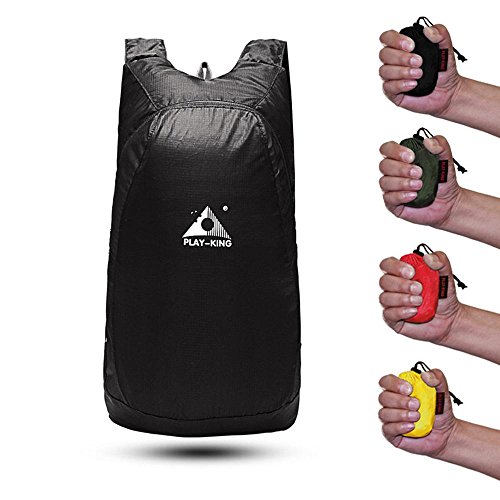 Preisvergleich Produktbild FOONEE Ultralight Faltbar Rucksack, 20L Wasserdicht Reise Rucksack Klein Verstaubarer Schultertasche Unisex Sport Outdoor Handy Bag Schwarz