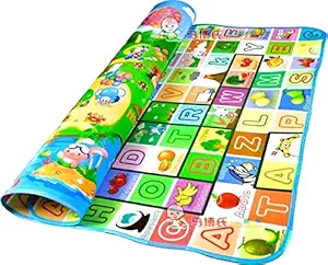 HB MALL INDIA Soft Waterproof Double-Sided Baby Activity Foam Floor Play Mat/Crawl Blanket/Ocean Zoo Carpet Educational Toy (Multicolour, 6 x 4 Feet)