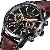 ⌚Elegant gestaltet: Stilvolles und luxuriöses Zifferblattdesign mit unterschiedlichen Schichten; Eindeutiger Zeiger; klassisches schwarzes Armband fügt Charme hinzu. Dies ist ein tolles Geschenk für Ihre Familie, Freunde und Lieben.