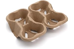 GreenFyA Portavasos Dobles/Cuádruples de Cartón, Para Transportar Bebidas, Aislantes del Calor. Reciclable y Biodegradable. (CUADRUPLES (115 UNIDADES))
