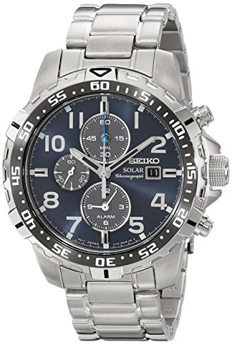 Seiko Herren SSC305Armbanduhr mit Edelstahlarmband, solarbetrieben