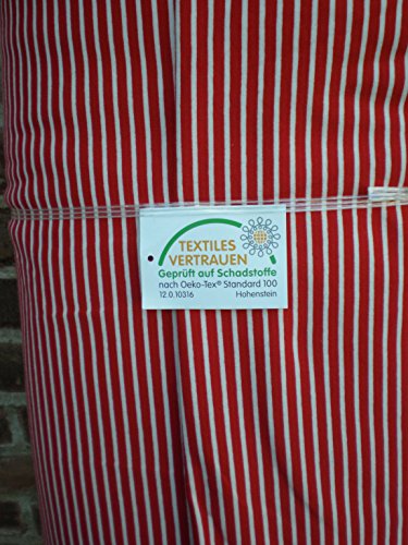 Stretch Jersey Stoff Streifen Rot/Weiß 0,5m