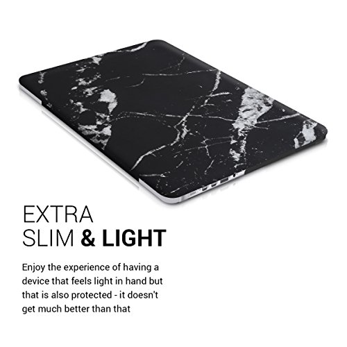 kwmobile Hardcase Laptop Hülle für Apple MacBook Pro Retina 15″ (ab Anfang 2013) – Marmor Design Schwarz Weiß dünne gummierte Schutzhülle Cover Case Tasche - 4