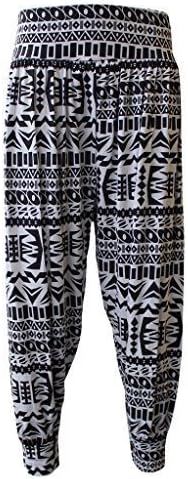 NEW GIRL Women Ladies Floral Printed Full Length Baggy Boho Hippy Loose Fit Harem Ali Baba Aladdin Casual Stretchy Trousers Pants Leggings Bottoms Plus Size XL XXL XXXL 8 10 12 14 16 18 20 22 24 26