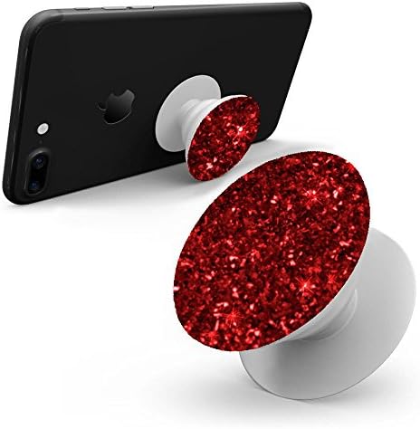 IQCASES Red Glitter Pop Grip Expanding Mount Holder Phone Stand iPhone iPad Samsung Tablets Kindle