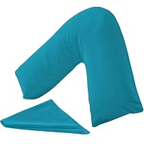 Taie D'oreiller Orthopédique En Forme De V - En Polycoton (50% Coton, 50% Polyester) - Pour Coussin De Grossesse, Allaitement Ou Soutien Dos/cou - Blanc, 81x38 Cm - 8
