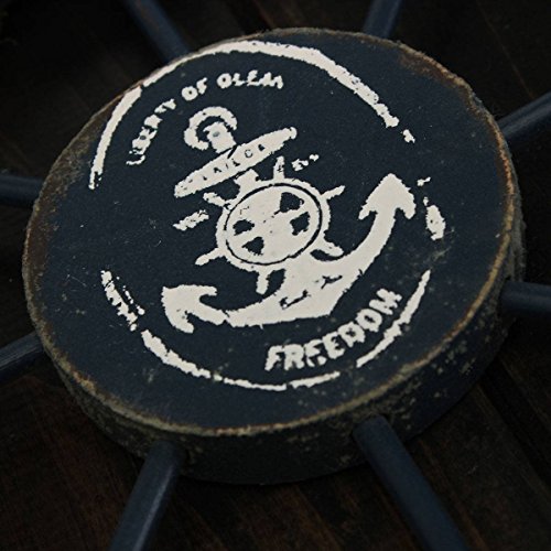 ROSENICE Steuerrad mit Anker Holz Wanddeko Maritime Deko - 3