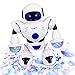Produktbild Feelnet Children Dancing Robot Toy 360 Degree Rotating Music Walking Dance and Glamour Dance Lantern Robot, Blinking Eyes and Chest, Disco and Cheering Robot (Dance Robot)