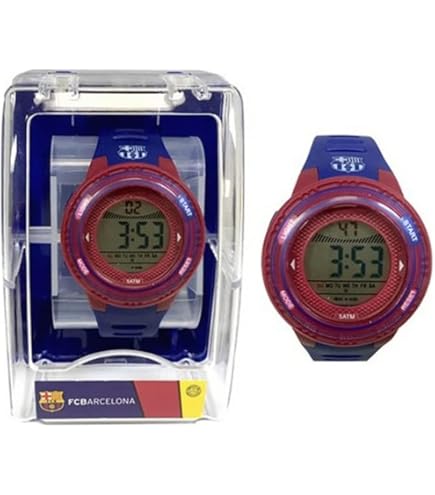 FC Barcelona Orologio Uomo: Analogico, Cassa Acciaio, Cinturino In Silicone Nero, Quadrante 3,8 Cm, Licenza Ufficiale