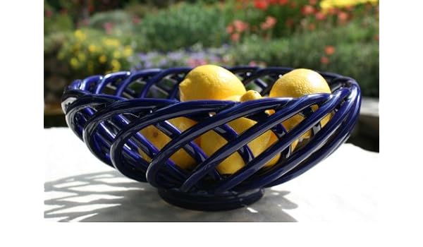 Blue Ceramic Bread Basket