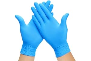 Latex Disposable Gloves in Size L, Pack of 100, Single Gloves Blue in Practical Dispenser Box, Ideal for Hygiene Areas - such as Food Industry, Cosmetics and Much More (L)