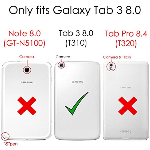 ForeFront Cases® – Kunstleder-Case mit Ständer Hülle für Samsung Galaxy Tab 3 8.0 8GB 3G + WiFi – mit magnetischer Auto-Sleep-Wake-Funktion – inkl. Bedienstift - 4