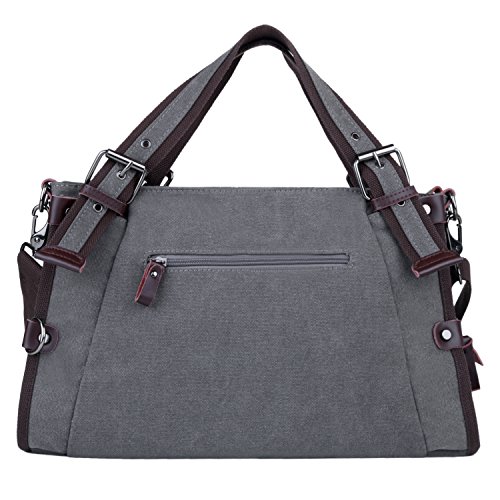 Coofit Damen Canvas Umhängetasche Messenger Bag Handtasche Hobo - 6