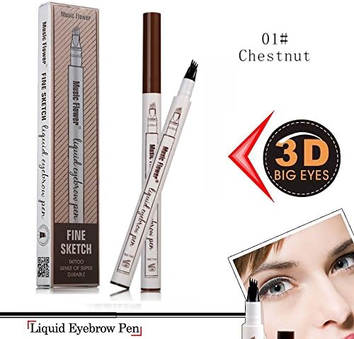 Doutree 2018 Tattoo Eyebrow Pen with Four Tips Long-lasting Waterproof Brow Gel for Eyes Makeup (A)