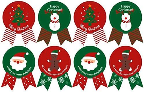 Saihui 96 PCS Christmas Label Stickers Baking Cookie Candy Package Decoration