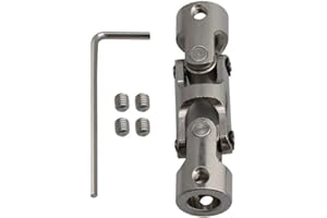 SENRISE Giunto universale per albero sterzo, 4-10 mm, raccordo a tre sezioni, per barca, auto, accessori fai da te, argento