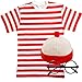 Produktbild MENS LADIES RED & WHITE STRIPED Fancy Dress (Men: Medium) …