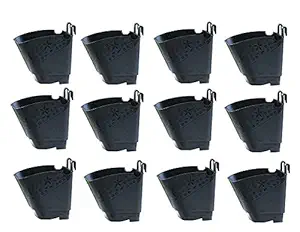 Novicz Vertical Garden Wall Hanging Pot (Black, Pack of 12)