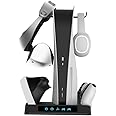 Xifor Vertical Stand for PS5 / PSVR2 Dual Controller Charging Station with Cooling Fan, Bracket for PS5 PSVR2 Headset VR2 Accessories