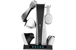 LILITOK LiLTok Station de charge verticale pour PS5 PSVR2 avec ventilateur, support pour console PS5 casque VR2 accessoires de lunettes