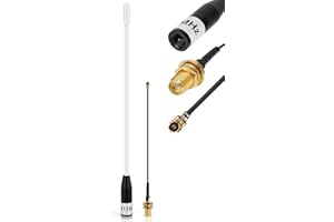 MESHNOLOGY Meshtastic LoRa Antenna 868MHz 10dBi Gain - Omni SMA Male Connector 17cm Long Range Soft Whip Antenna (White)