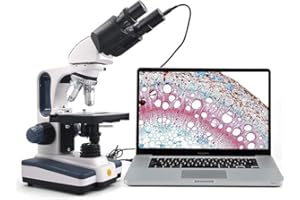 SWIFT SW350B Microscope binoculaire de Laboratoire de qualité de Recherche avec tête d'émission et Table mécanique avec Appareil Photo 1,3 mégapixels et Logiciel Compatible Windows/Mac…