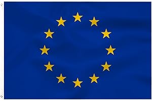 TCTOHZNG Europa Flag European Union FLAG 90 x 150 cm- EU Flag Bandera de la UE Bandera UE balcón Reforzada y con 2 Ojales metálicos