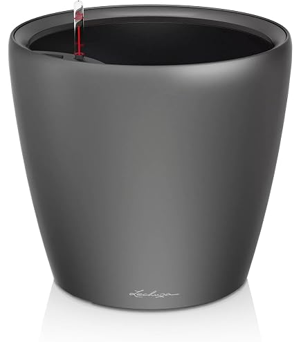 Jardinière Suspendue Plastia Mareta 25 Cm - Avec Système D'Auto-arrosage Et Chaîne - Anthracite