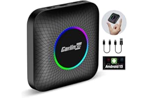 CarlinKit 2024 Nuevo Android 13 AIBOX LED Ambiente: Adaptador inalámbrico CarPlay/Android Auto, Qualcomm SM 6225, 8 GB + 128 GB, Compatible con Youtube/Netflix/Disney+/OTA Upgrade